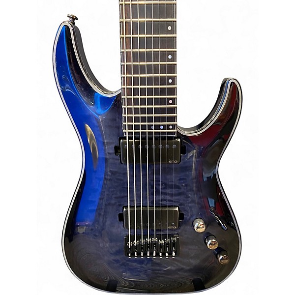 Used Schecter Guitar Research Hellraiser C8 Trans Black Solid Body Electric Guitar
