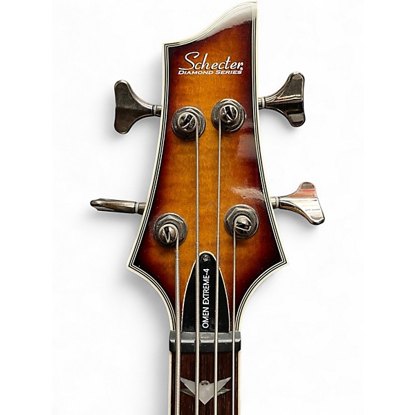 Used Schecter Guitar Research Omen Extreme 4 String 2 Color Sunburst Electric Bass Guitar