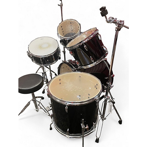 Used Pearl 5 Piece Road Show Black Drum Kit