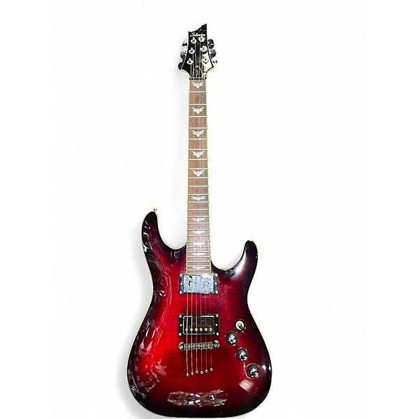 Used Schecter Guitar Research C-1 Plus Crimson Red Burst Solid Body Electric Guitar