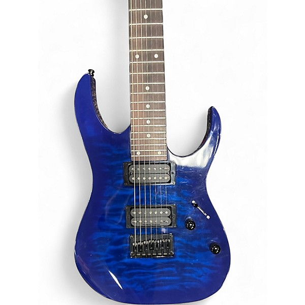 Used Ibanez Gio 7-String Trans Blue Solid Body Electric Guitar