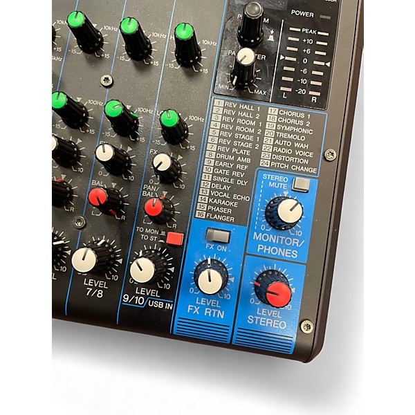 Used Yamaha MG10XU 10 Channel Mixer with Effects Unpowered Mixer