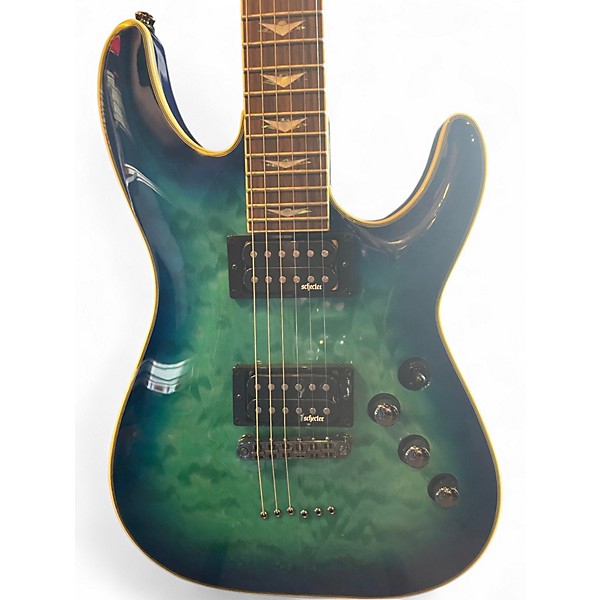 Used Schecter Guitar Research Omen Extreme 6 Blue Solid Body Electric Guitar