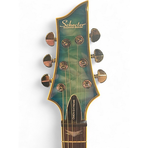Used Schecter Guitar Research Omen Extreme 6 Blue Solid Body Electric Guitar