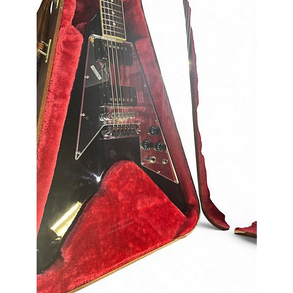 Used 2023 Gibson 70s Flying V Mirror Ebony Solid Body Electric Guitar