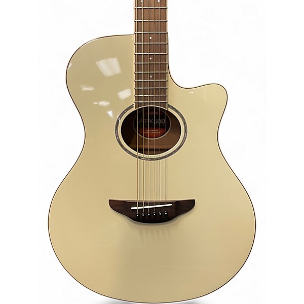 Used Yamaha APX600 Antique White Acoustic Electric Guitar