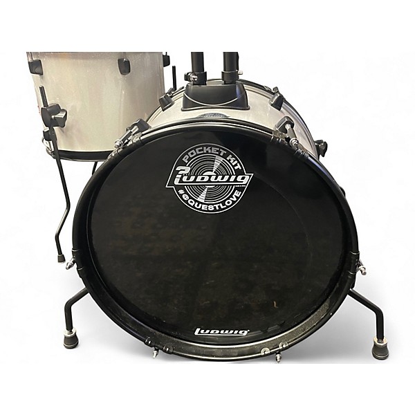 Used Ludwig 4 Piece Pocket Kit Metallic Silver Drum Kit