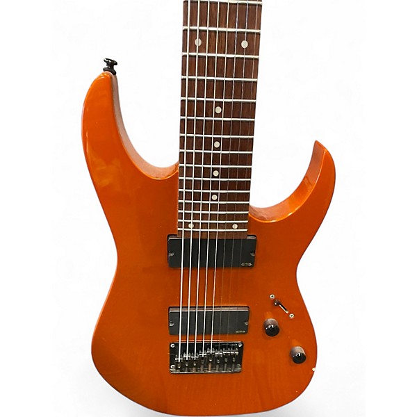Used Ibanez RG8 8 String Metallic Orange Solid Body Electric Guitar