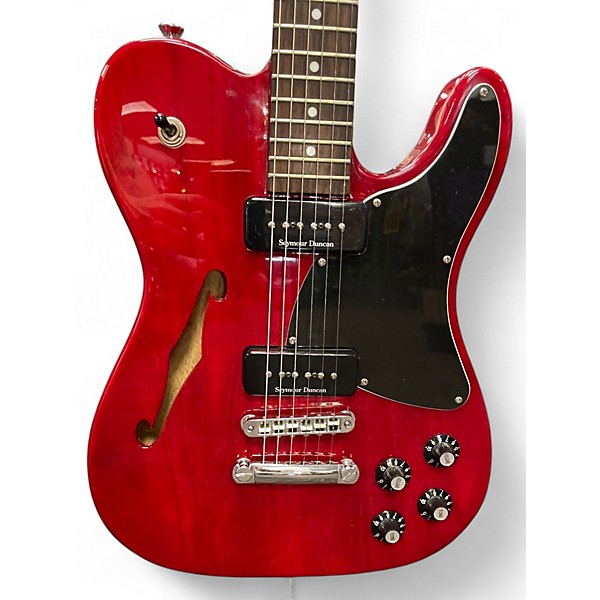 Used Fender JA90 Jim Adkins Thinline Telecaster Cherry Hollow Body Electric Guitar