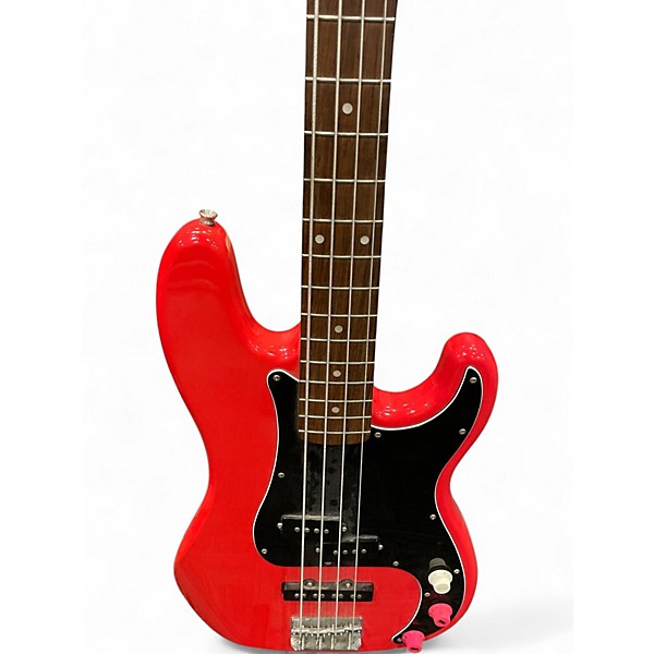 Used Squier Affinity Precision Bass Candy Apple Red Electric Bass Guitar