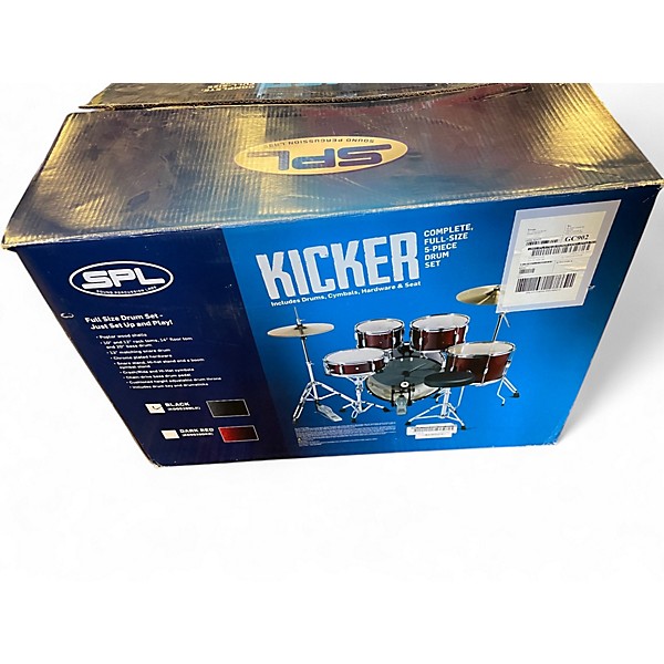 Used SPL 5 Piece KICKER Candy Apple Red Drum Kit