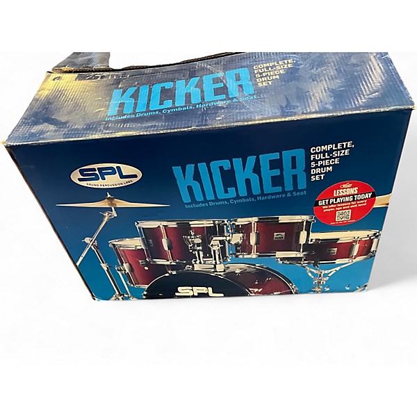 Used SPL 5 Piece KICKER Candy Apple Red Drum Kit