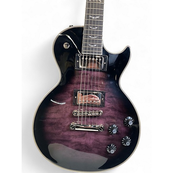 Used Epiphone Les Paul Custom Bats in Flight Trans Purple Solid Body Electric Guitar