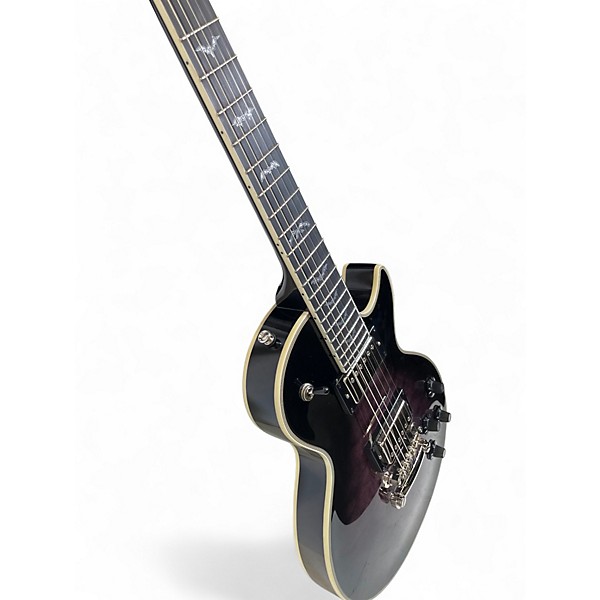 Used Epiphone Les Paul Custom Bats in Flight Trans Purple Solid Body Electric Guitar