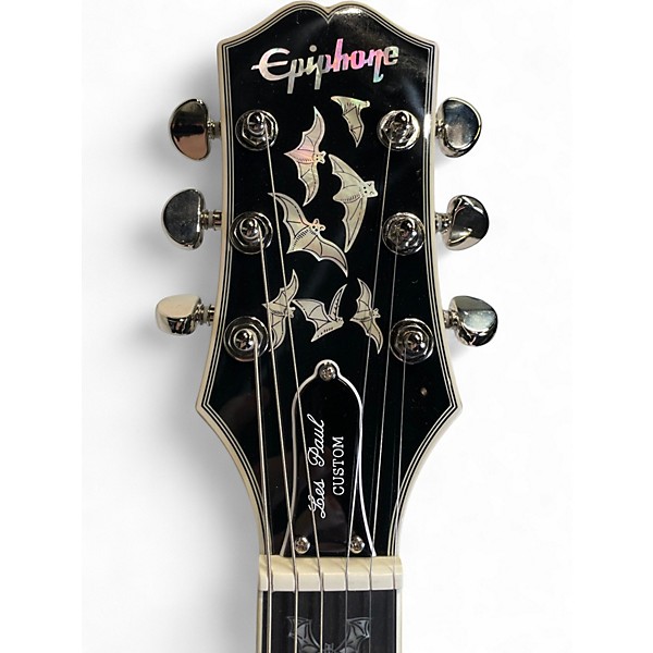 Used Epiphone Les Paul Custom Bats in Flight Trans Purple Solid Body Electric Guitar