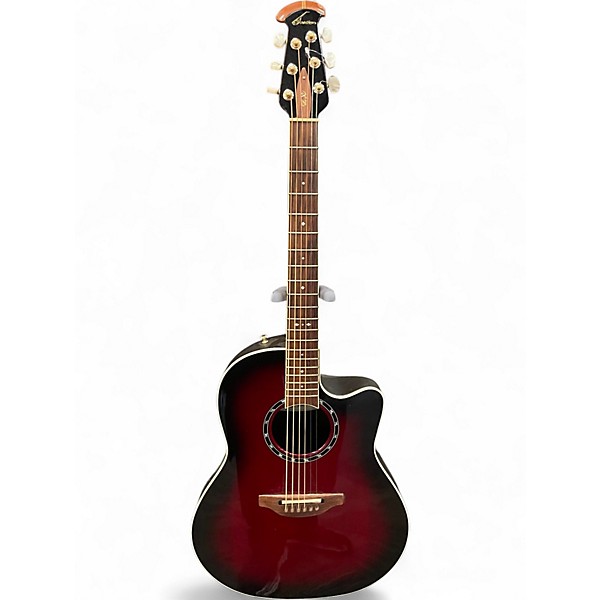 Used Ovation 1771LX Red Acoustic Electric Guitar
