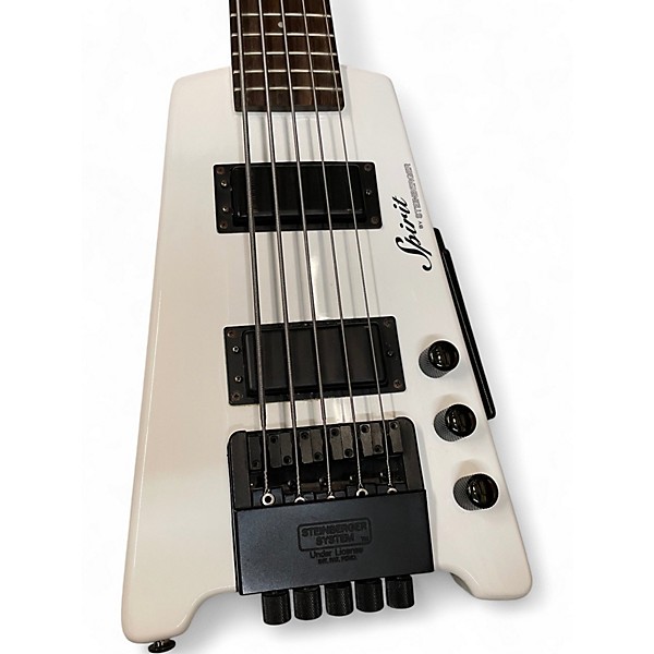 Used Steinberger Spirit XT-25 White Electric Bass Guitar