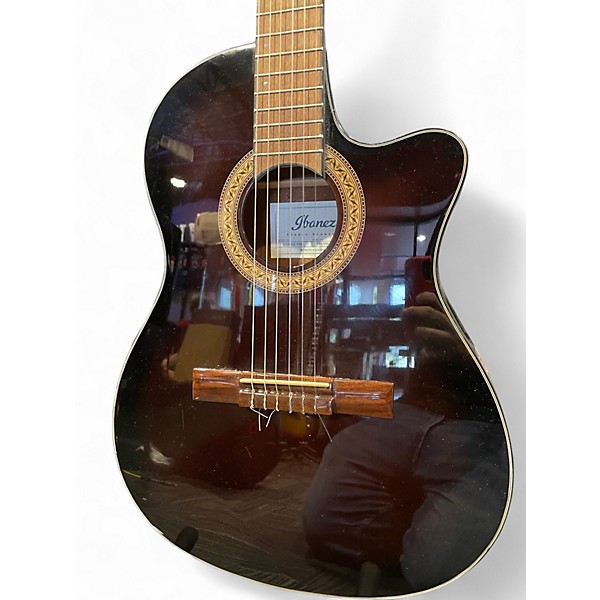 Used Ibanez GA35TCE Brown Sunburst Classical Acoustic Electric Guitar