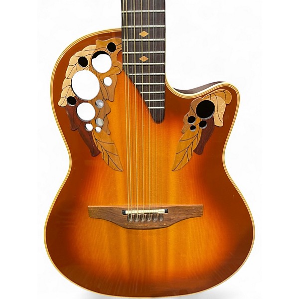 Used Ovation 2985-1 2 Tone Sunburst 12 String Acoustic Electric Guitar
