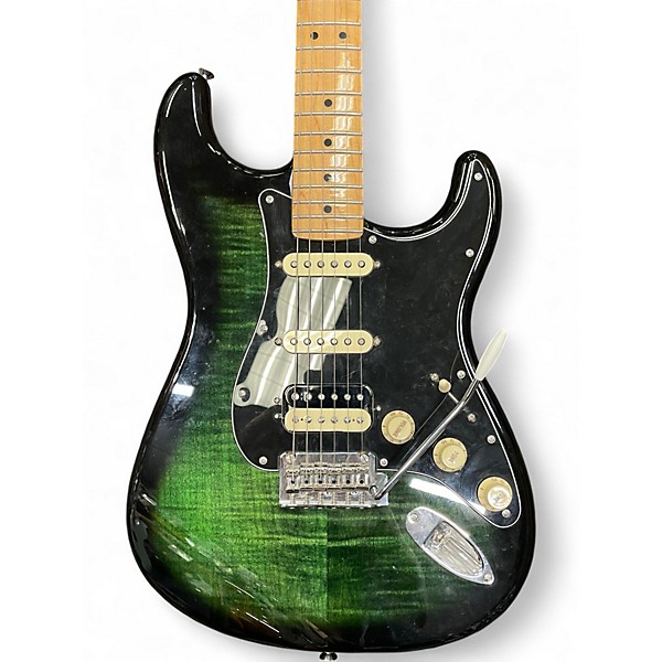 Used 2021 Fender Limited Edition Player Stratocaster Plus Top HSS Trans Green Solid Body Electric Guitar