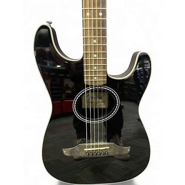 Used 2018 Fender Stratacoustic Black Acoustic Electric Guitar