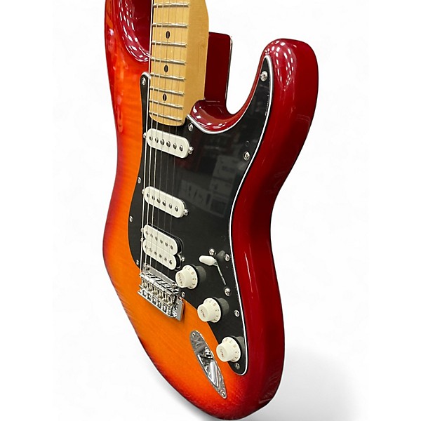 Used 2022 Fender Player Plus Stratocaster HSS Worn Cherry Solid Body Electric Guitar