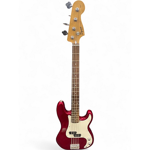 Used Squier Affinity Precision Bass Candy Apple Red Electric Bass Guitar