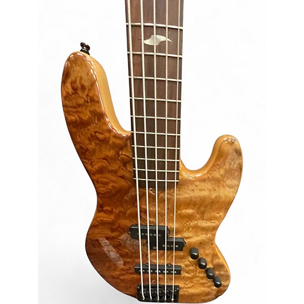 Used Roscoe J5 CLASSIC Natural Electric Bass Guitar