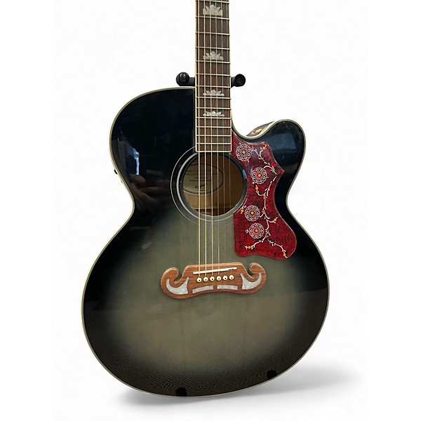 Used Epiphone J200EC Black and Silver Acoustic Guitar