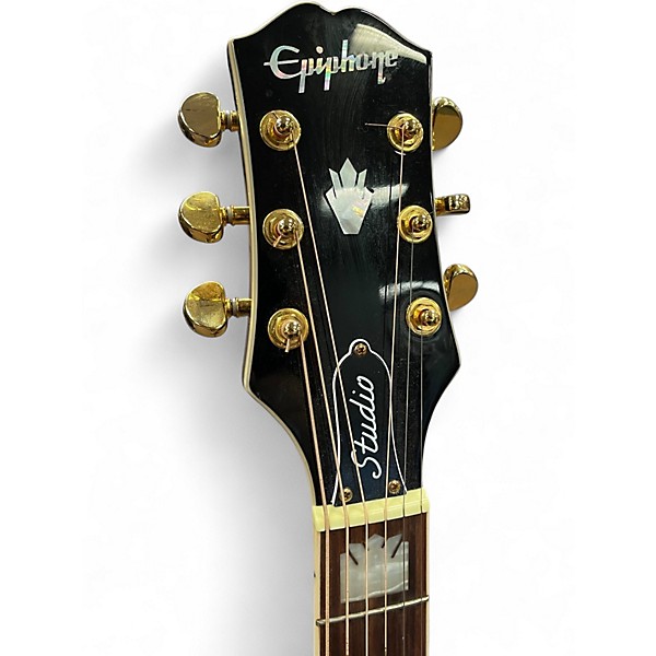 Used Epiphone J200EC Black and Silver Acoustic Guitar