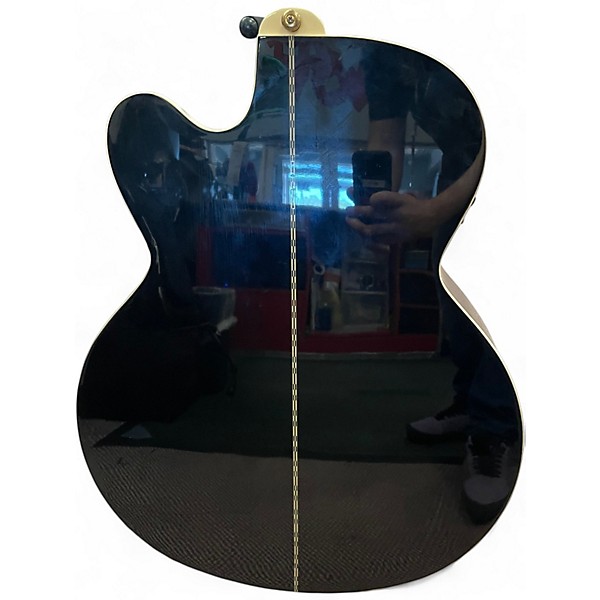 Used Epiphone J200EC Black and Silver Acoustic Guitar