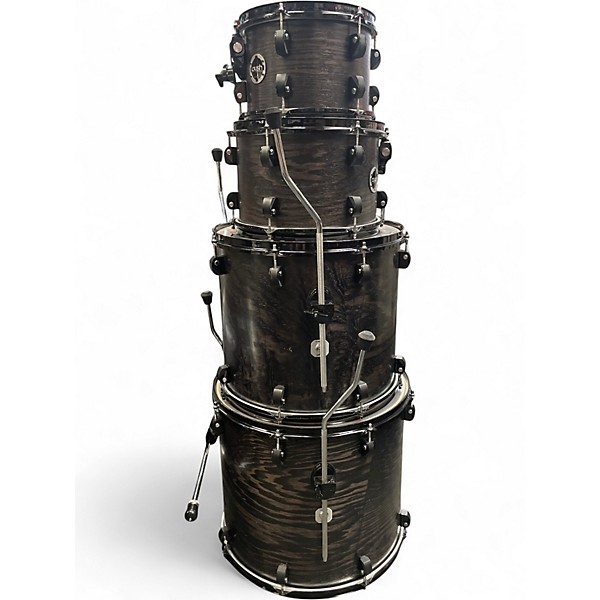 Used Crush Drums & Percussion 6 Piece Chameleon Ash Black Drum Kit