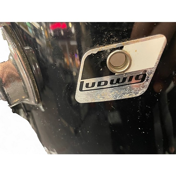 Vintage 1980s Ludwig 4 Piece ROCKER Black Drum Kit