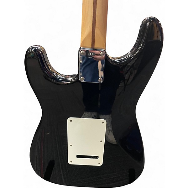 Used 1996 Fender Standard Stratocaster Black and White Solid Body Electric Guitar