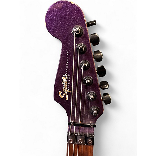Used Squier STAGEMASTER Purple Solid Body Electric Guitar