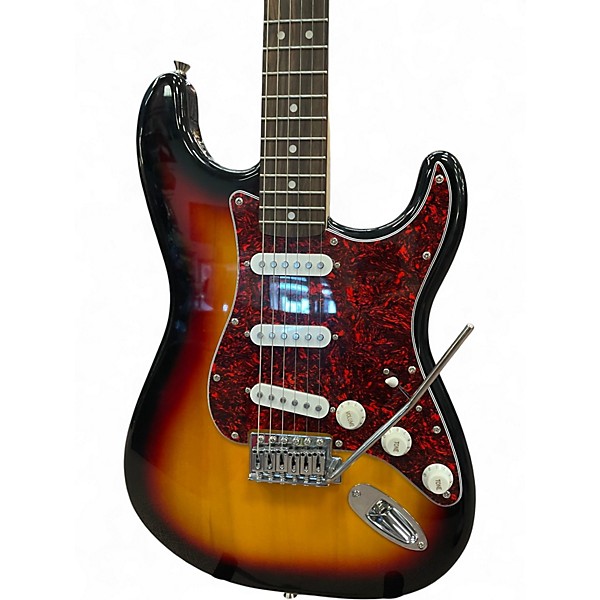 Used Squier STRAT 3 Color Sunburst Solid Body Electric Guitar