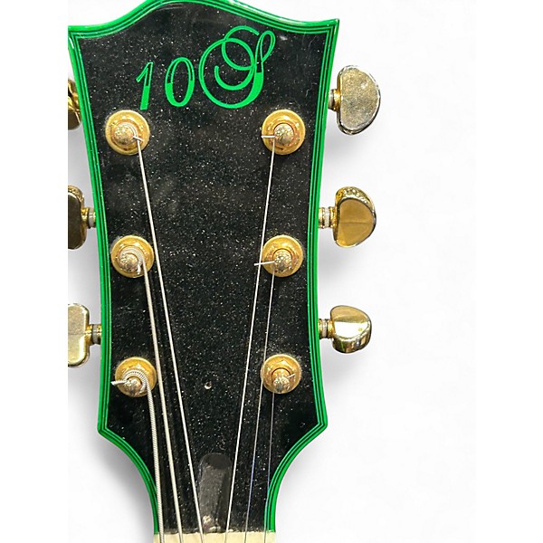 Used 10s LP Style Green Solid Body Electric Guitar