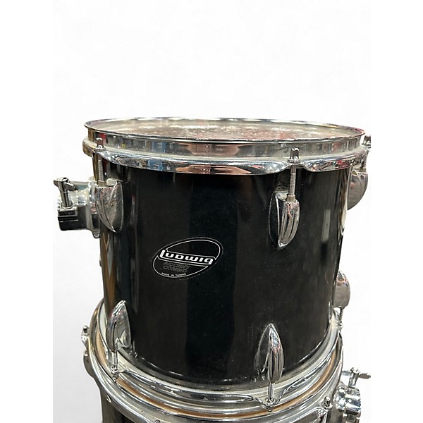 Used Ludwig 4 Piece Accent Black Drum Kit
