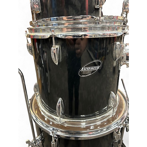 Used Ludwig 4 Piece Accent Black Drum Kit