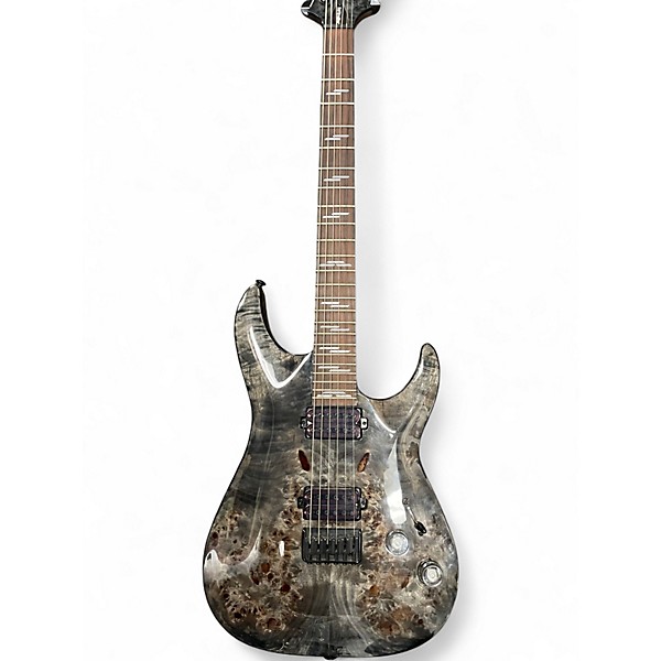 Used Schecter Guitar Research OMEN ELITE-6 Trans Black Solid Body Electric Guitar
