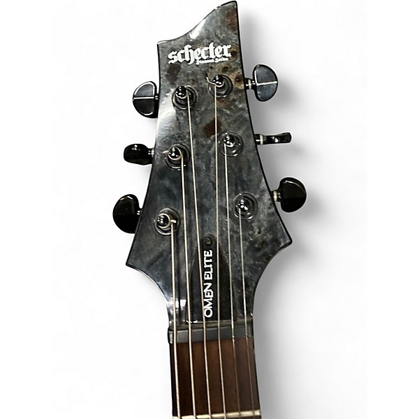 Used Schecter Guitar Research OMEN ELITE-6 Trans Black Solid Body Electric Guitar