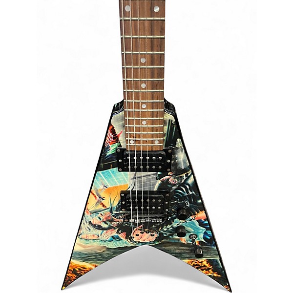 Used Dean Dave Mustaine Signature V United Abomination Custom Graphic Solid Body Electric Guitar