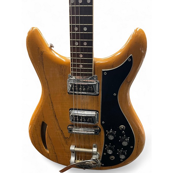 Vintage 1960s Kustom KM-200 Natural Hollow Body Electric Guitar
