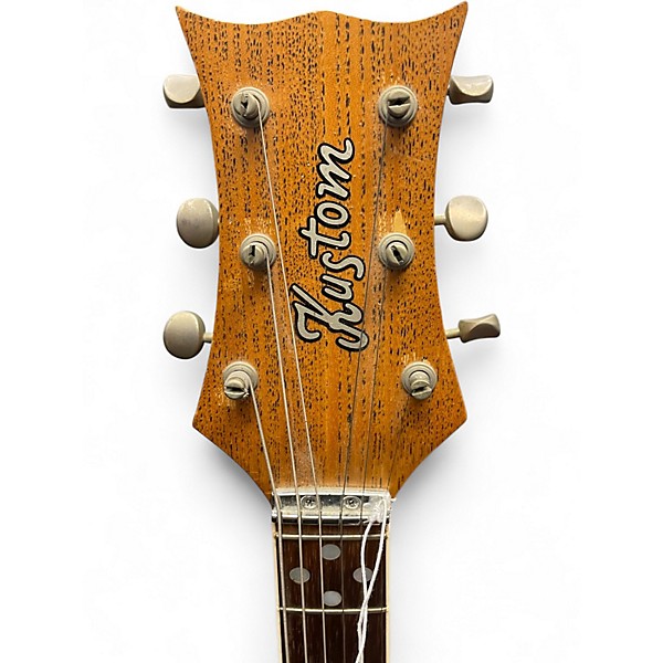 Vintage 1960s Kustom KM-200 Natural Hollow Body Electric Guitar