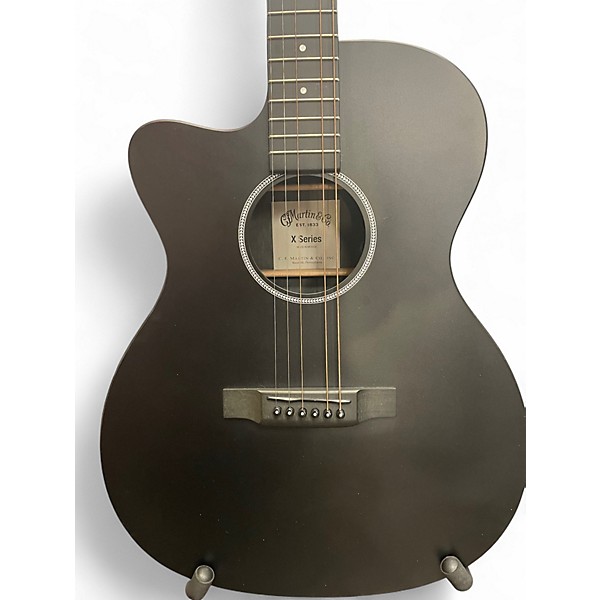 Used Martin x series omc-x1 Left Handed Flat Black Acoustic Electric Guitar