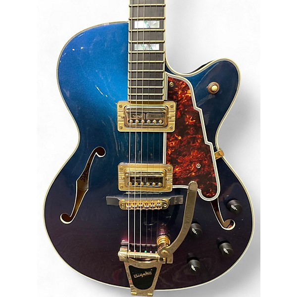 Used D'Angelico DLX 175 Purple Hollow Body Electric Guitar