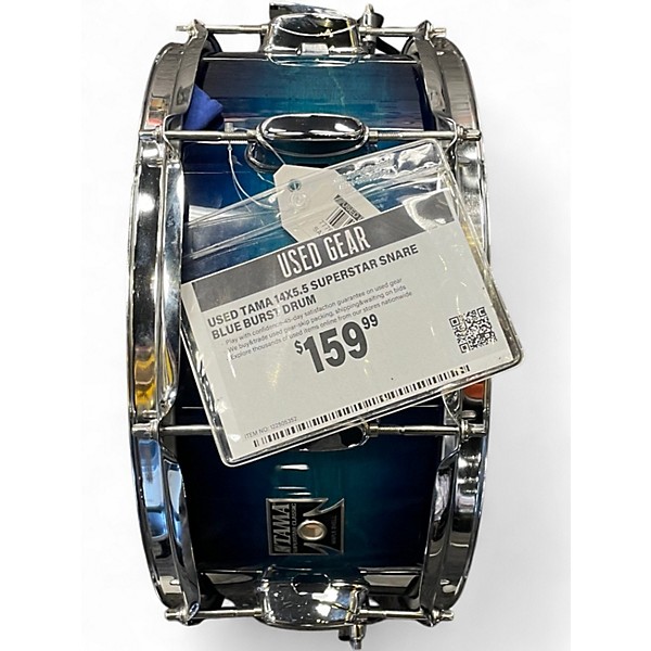 Used TAMA 14X5.5 Superstar Snare Blue Burst Drum