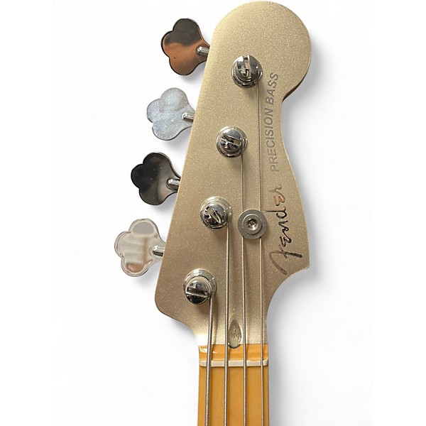 Used Fender 75th Anniversary Precession Bass Metallic Silver Electric Bass Guitar