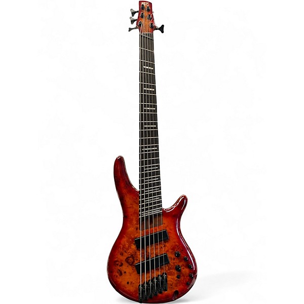 Used Ibanez Bass Workshop SRMS806 Multi-Scale Trans Orange Electric Bass Guitar