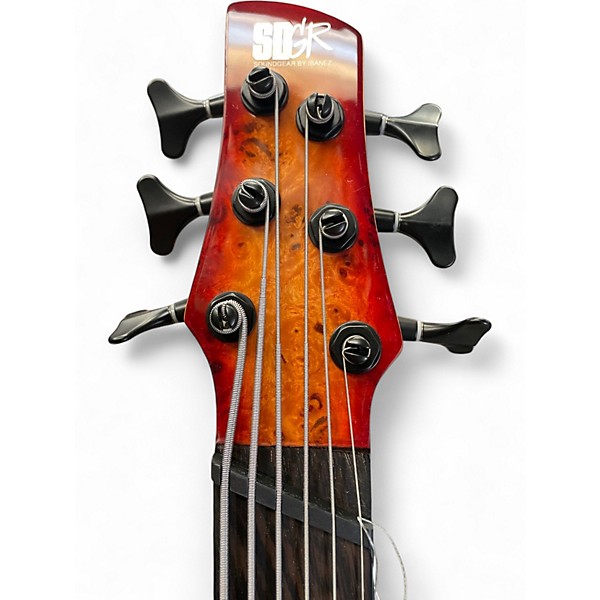Used Ibanez Bass Workshop SRMS806 Multi-Scale Trans Orange Electric Bass Guitar